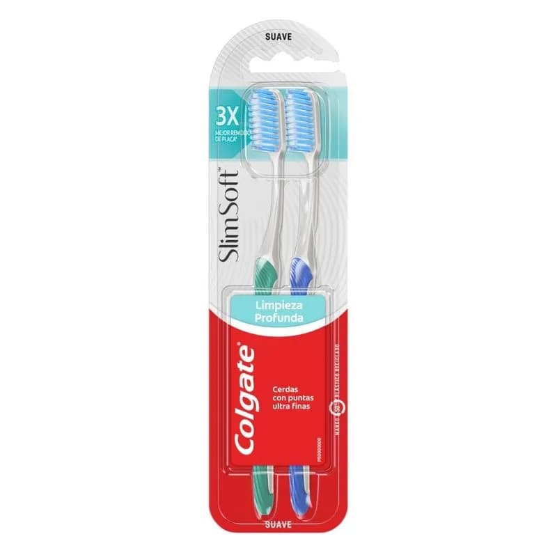 Cepillo Colgate Slimsoft Limpieza Profunda x 2 un