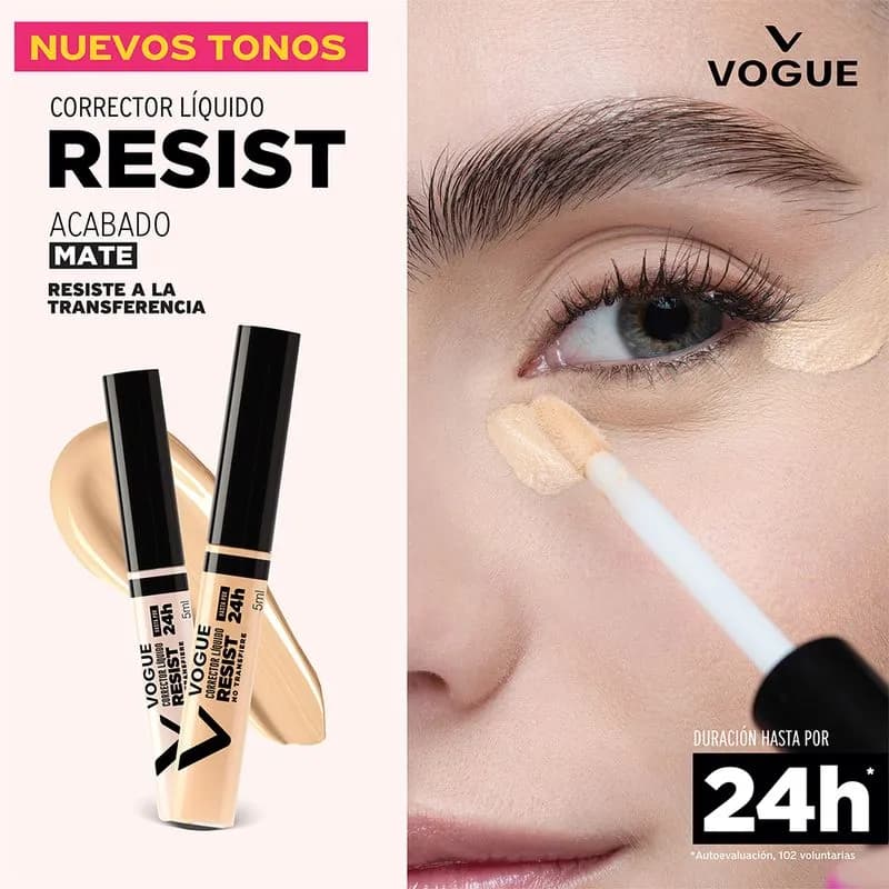 Corrector de Ojos Liquido Vogue Resist Tono Petalo