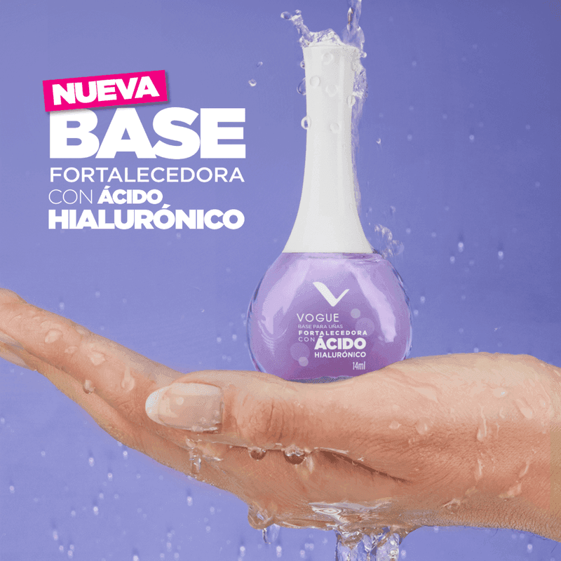 Esmalte Vogue Efecto SPA Base Fortalecedora con Ácido Hialurónico