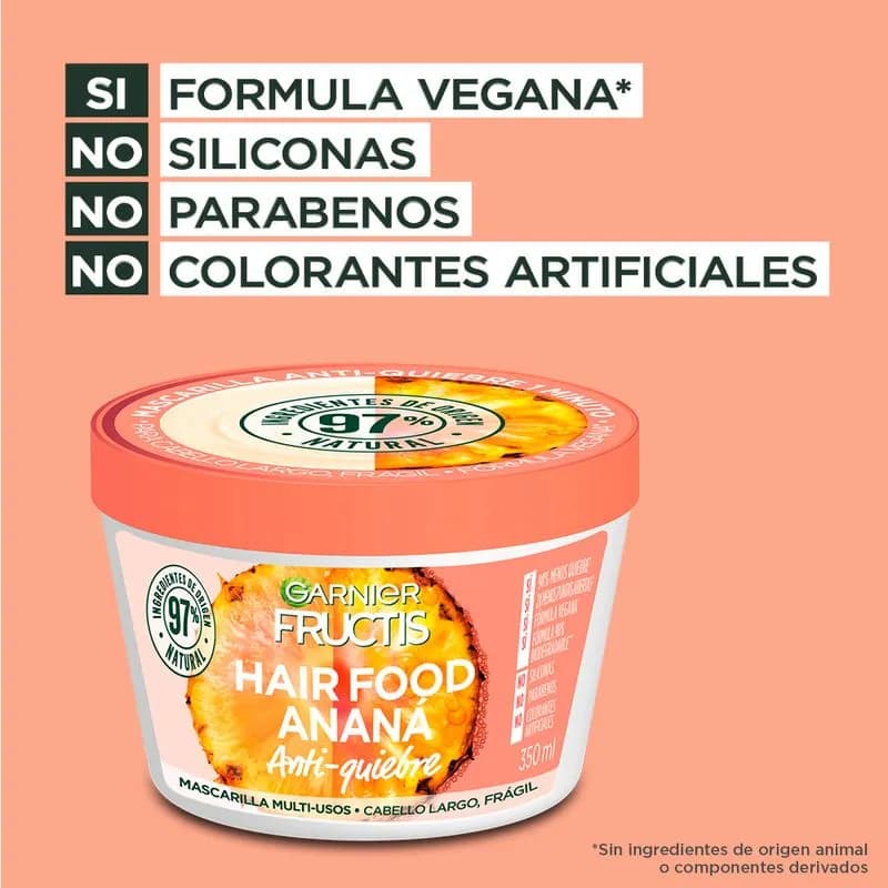 Mascarilla Fructis Hair Food Ananá x 350ml.