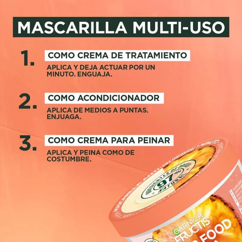 Mascarilla Fructis Hair Food Ananá x 350ml.