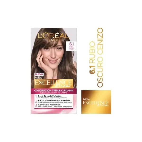 Loreal Excellence Creme tintura n°6.1 Rubio Oscuro Ceniza