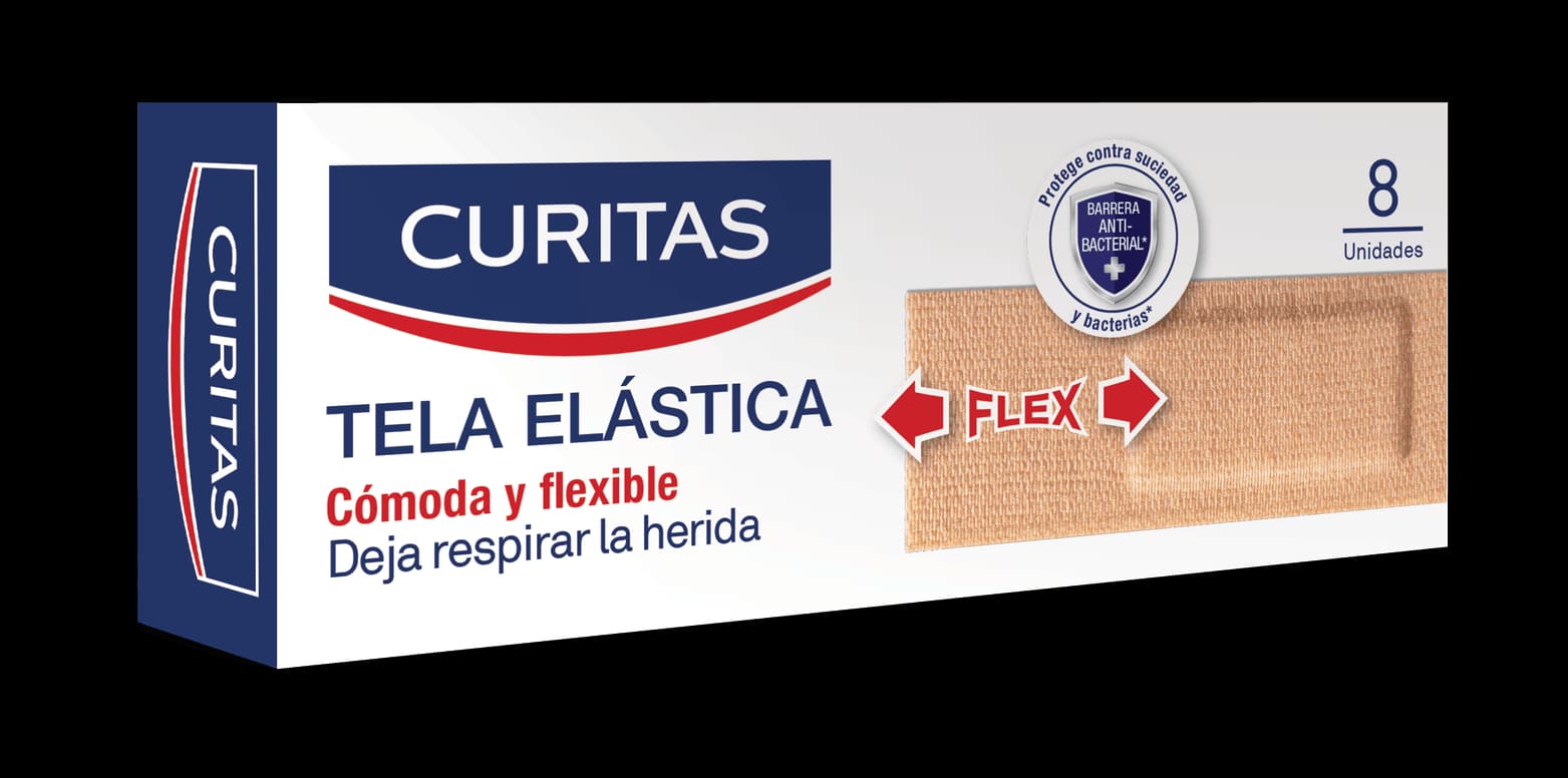 CURITAS Apósitos Adhesivos Tela Elástica Ideal Para Heridas En Articulaciones x 8uni.