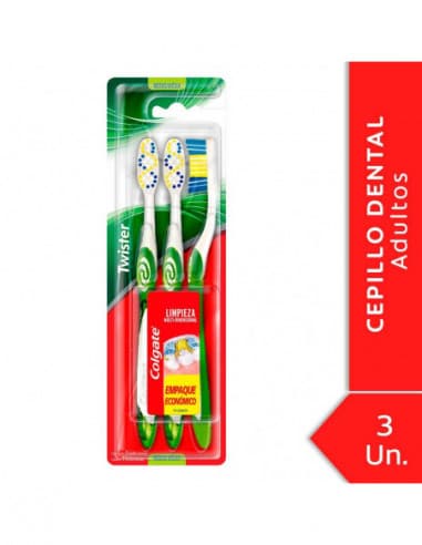 Cepillos Dentales Twister Medio Pack x 3uni.