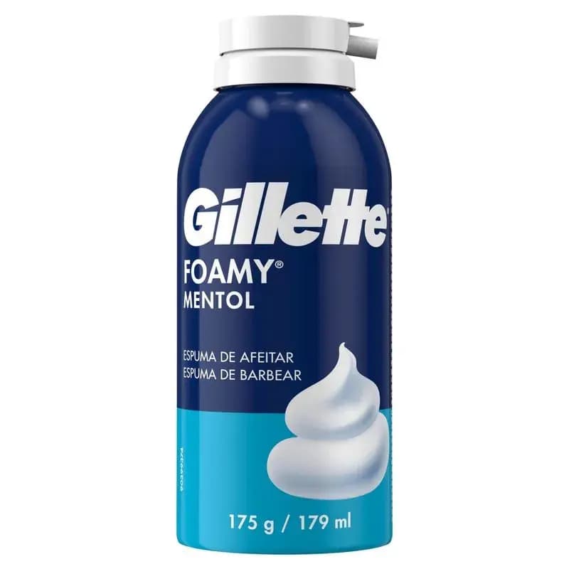 GILLETTE Espuma de Afeitar Foamy Mentol x 179ml.
