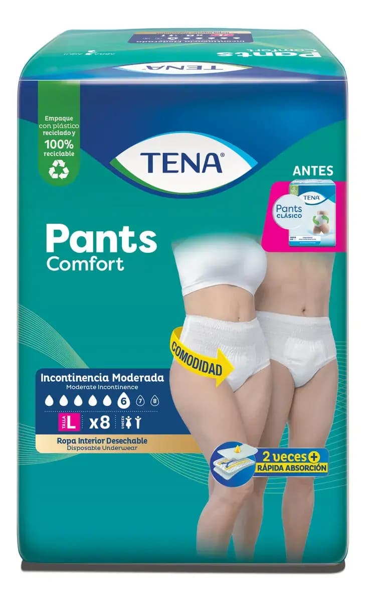 TENA Ropa Interior Pants Clásico Comfort L x 8uni.