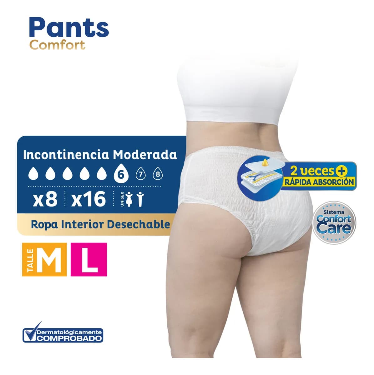 TENA Ropa Interior Pants Clásico Comfort L x 8uni.