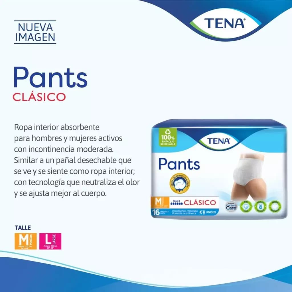 TENA Ropa Interior Pants Clásico M x 16uni.