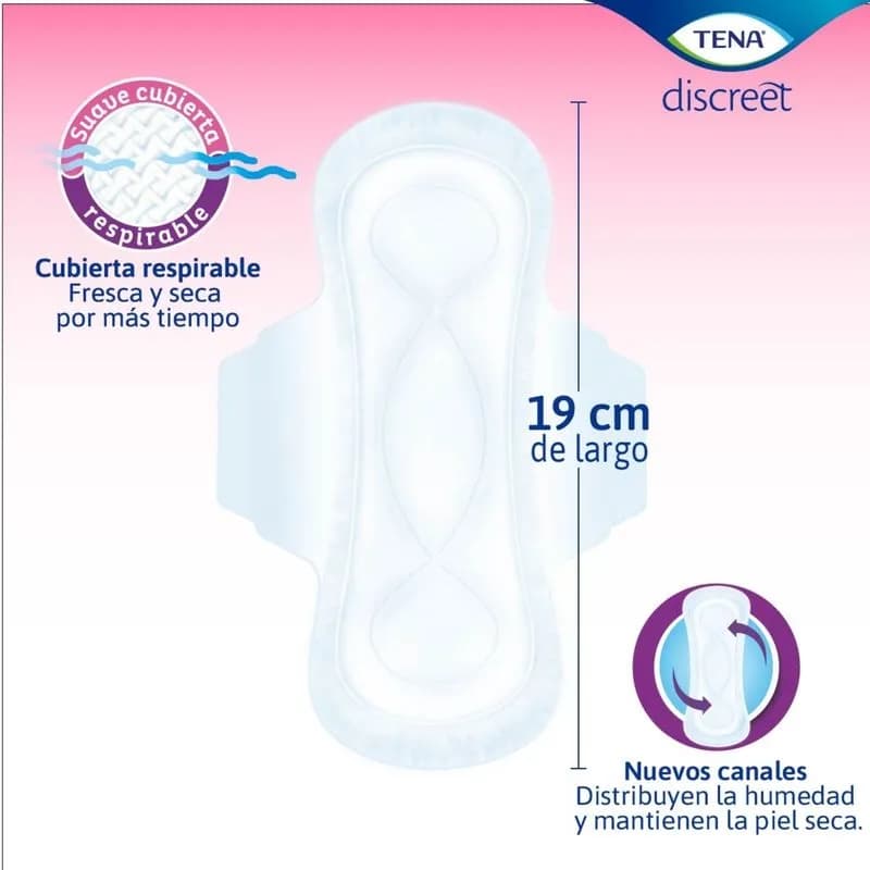 TENA Protector Diario Discreet Largo c/alas x 15 uni.