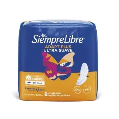Toallas Femeninas Siempre Libre Adapt Plus Sin Alas x8un