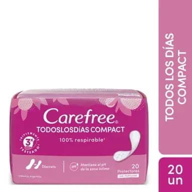 Protectores Diarios Carefree Todos Los Dias Compact x20un