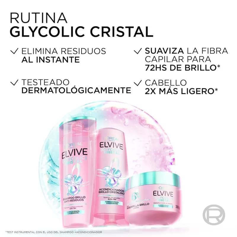Shampoo Elvive Glycolic Cristal x 400ml.