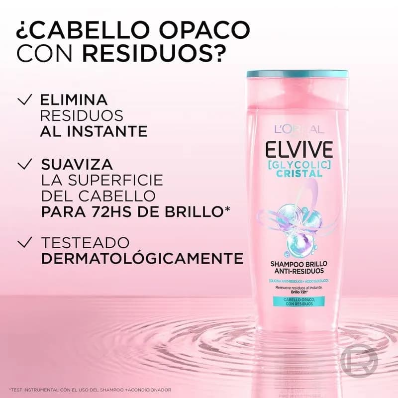 Shampoo Elvive Glycolic Cristal x 400ml.