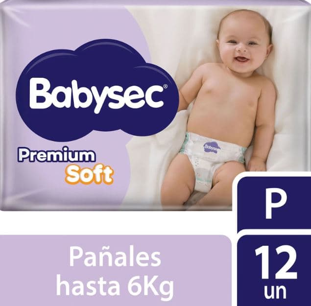 Babysec Pañales Premium Soft P x 12uni.