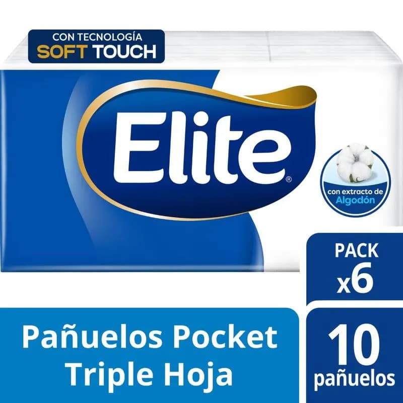 ELITE Pañuelos Elite Pocket 6 x 10uni.
