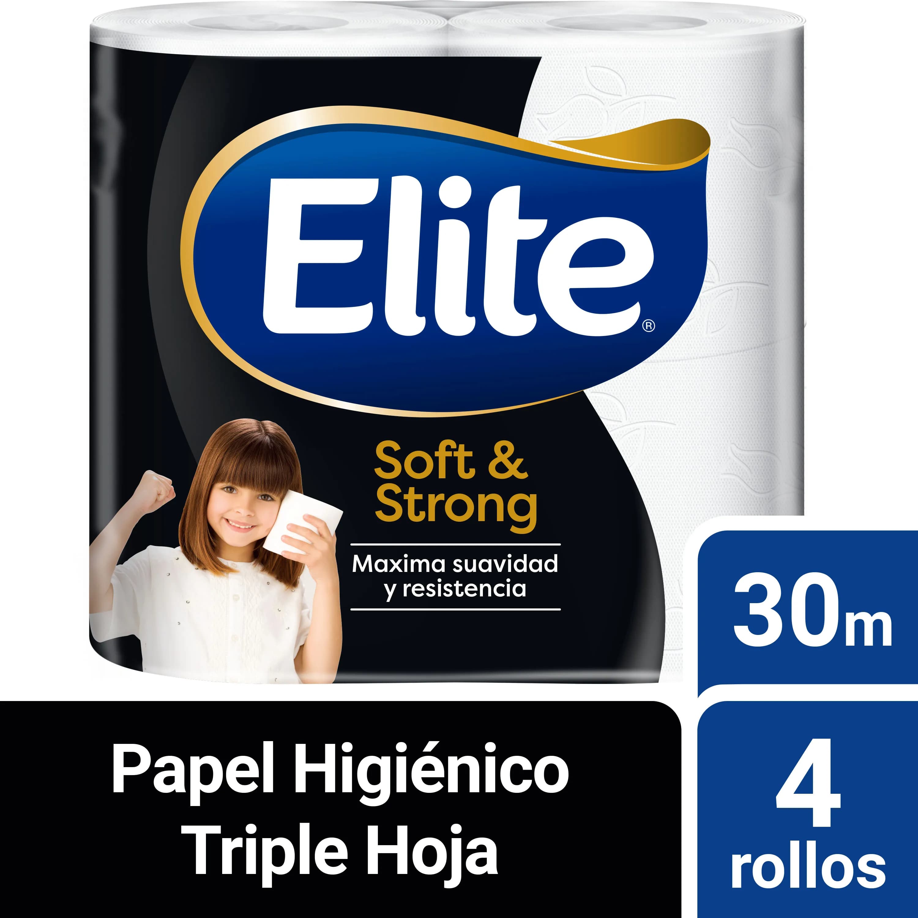 Papel Higiénico Elite Triple Hoja Soft & Strong 30 m 4 un