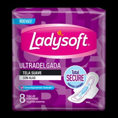 Toallas Femeninas Ladysoft Ultra Delgada Extra Algodon x8