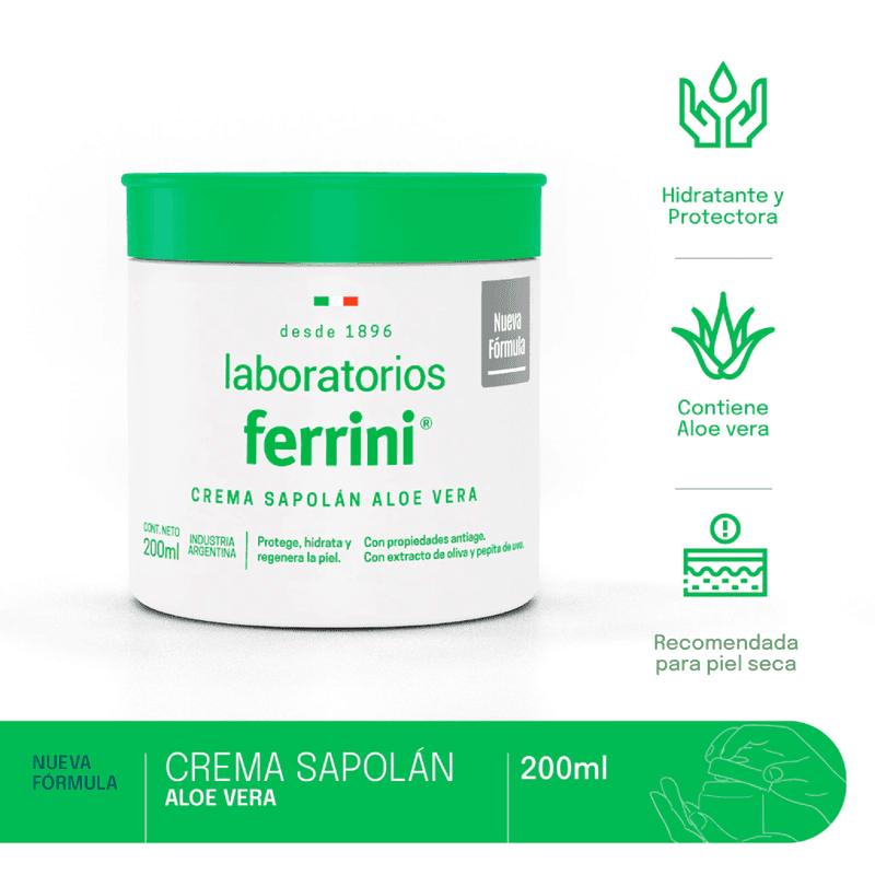 Ferrini Crema Sapolán Aloe Vera x 200ml.