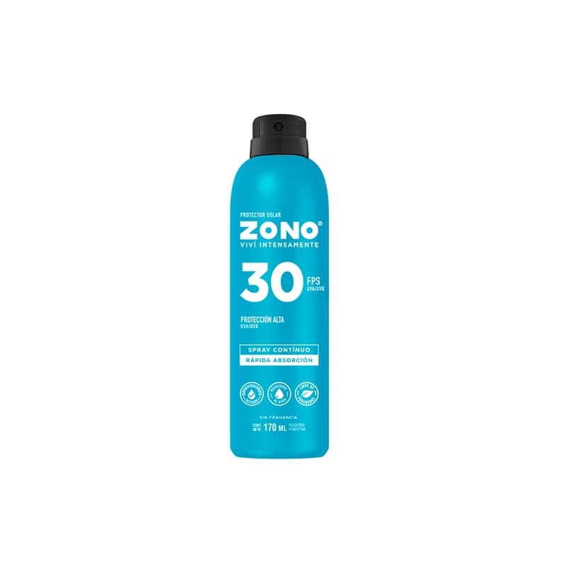 Protector Solar en Spray Zono FPS30+ x 170ml.