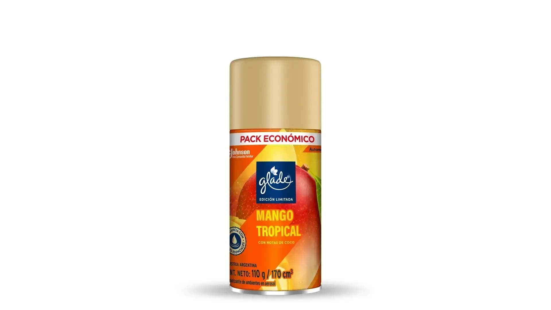 Glade Aerosol Repuesto Eco. Mango Tropical 170cm.