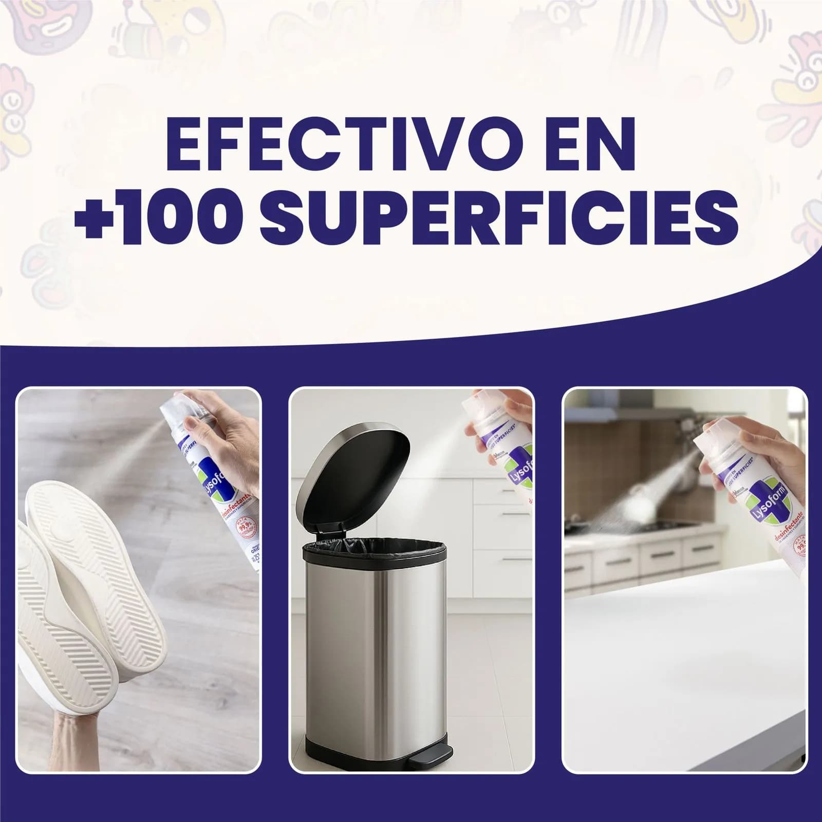 LYSOFORM Desinfectante en aerosol frescura cítrica x 360ml.