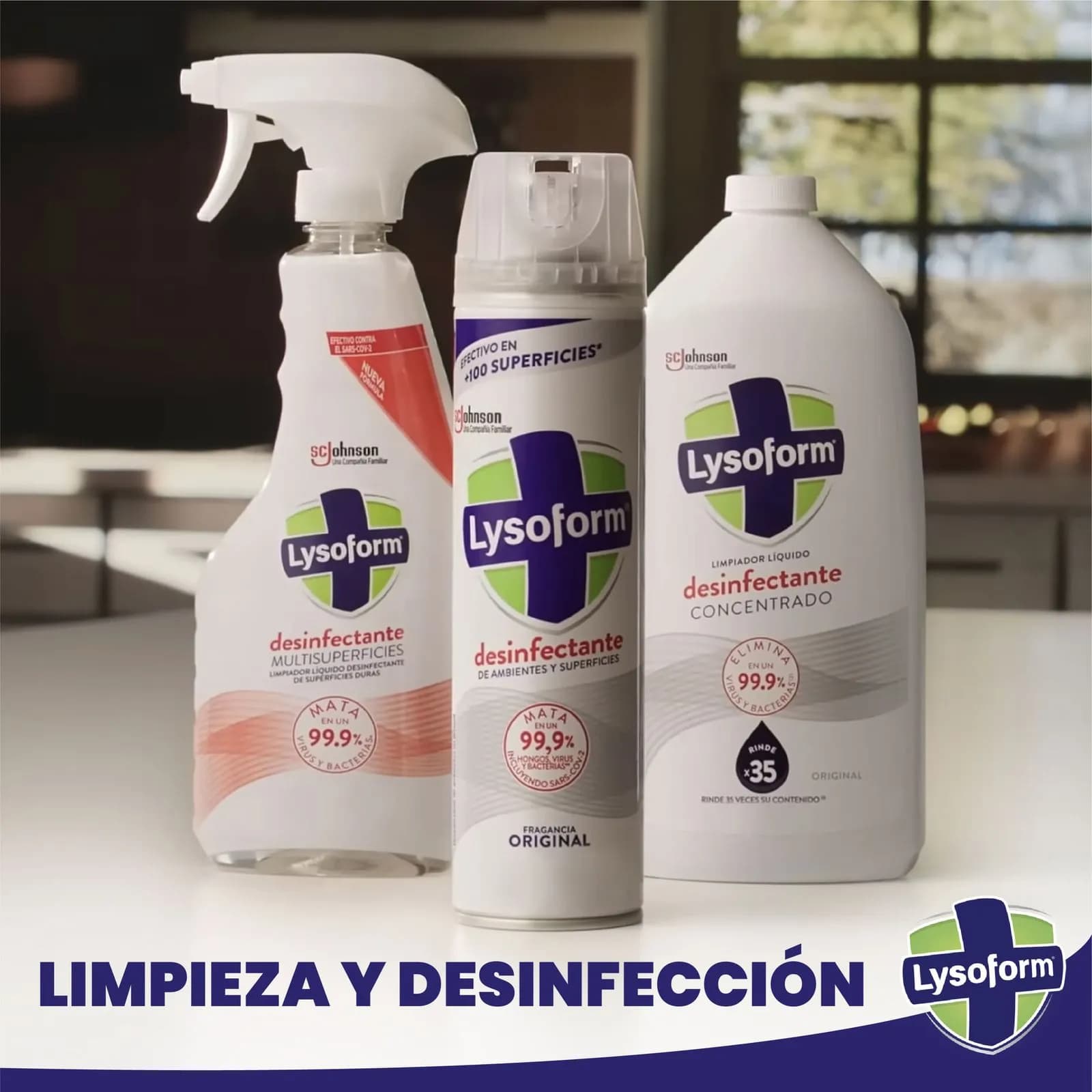 LYSOFORM Desinfectante en aerosol frescura cítrica x 360ml.