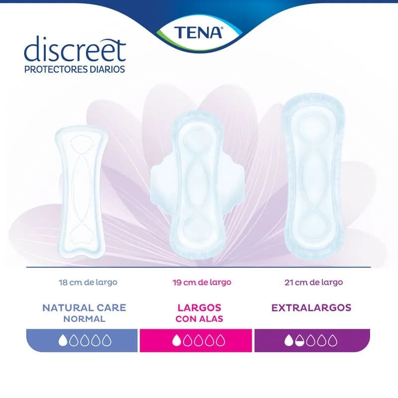 TENA Protector Diario Discreet Natural Care Sin Alas x 15uni.