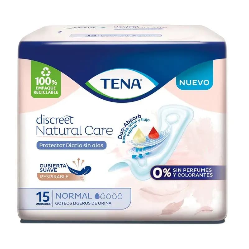 TENA Protector Diario Discreet Natural Care Sin Alas x 15uni.