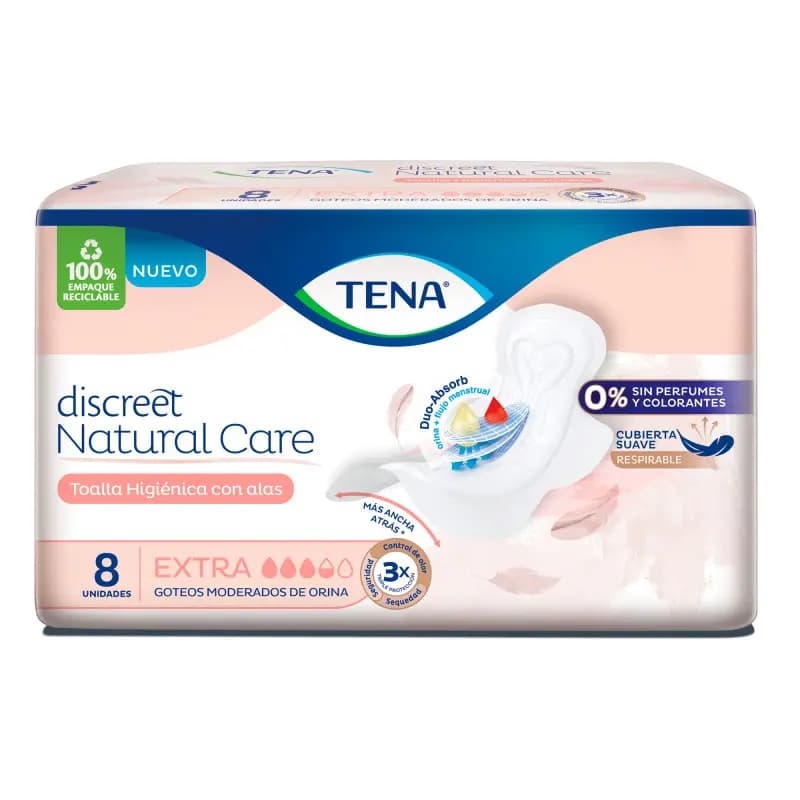 TENA Toalla Discreet Natural Care x 8uni.