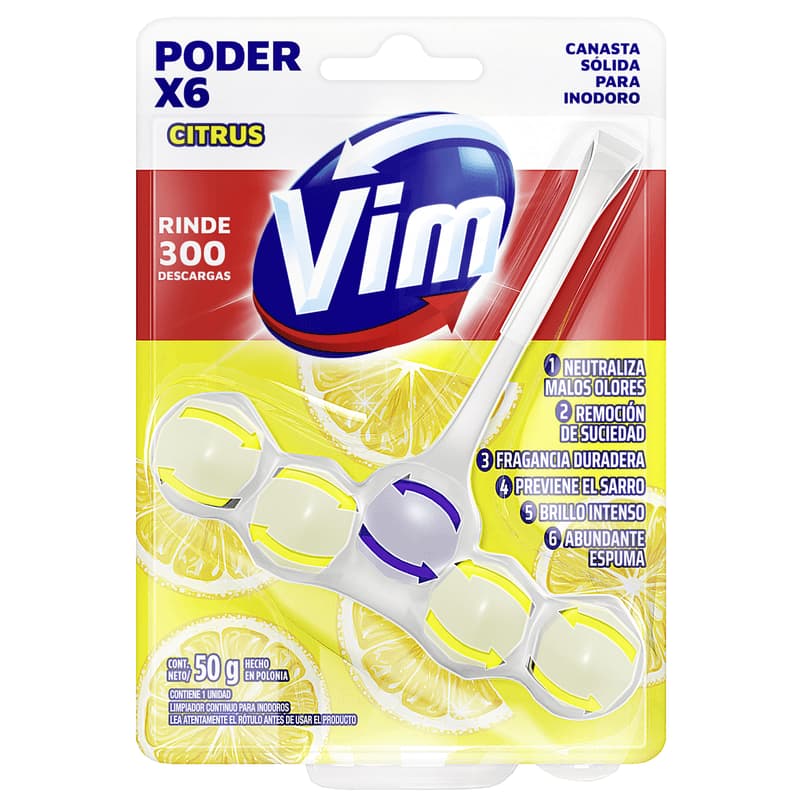 VIM Canasta Para Baño Citrus Poder x 50grs.