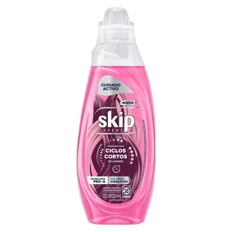 SKIPJabón Líquido Concentrado para Ciclo Corto Cuidado Activo Botella x 800ml.
