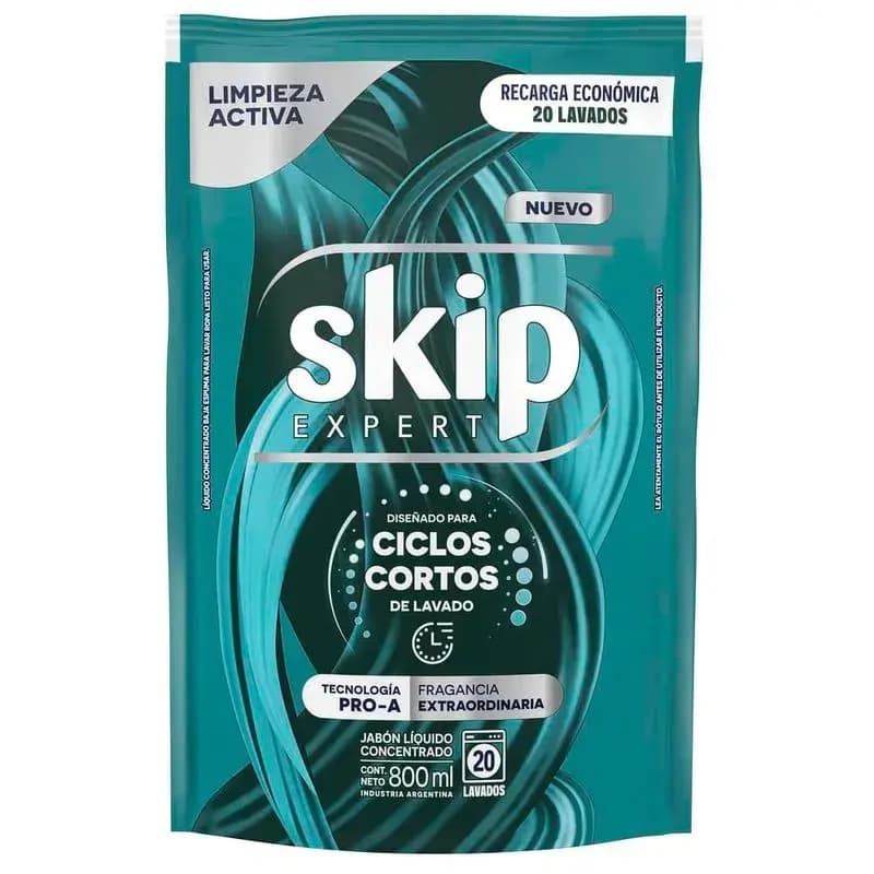 SKIP Jabón Líquido Concentrado Limpieza Activa Doypack x 800ml.