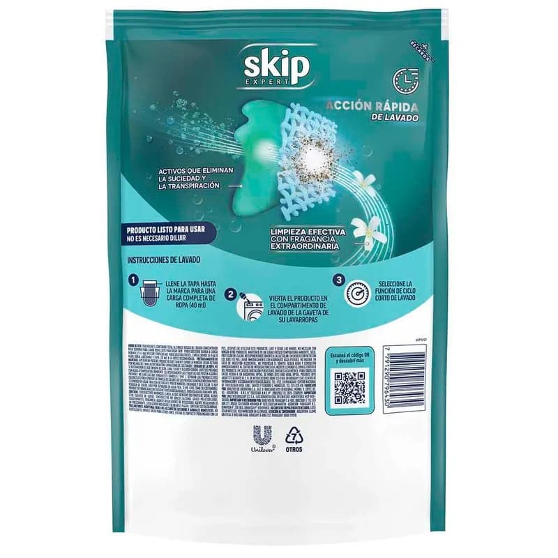 SKIP Jabón Líquido Concentrado Limpieza Activa Doypack x 800ml.