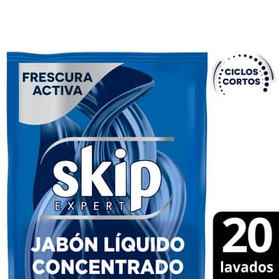 SKIP Jabón Líquido Concentrado para Ciclo Corto Frescura Activa Doypack x 800ml.