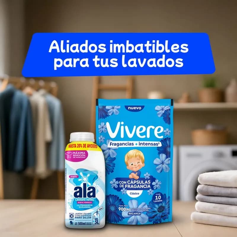 VIVERE Suavizante p/ropa Clásico Doypack x 3lts.
