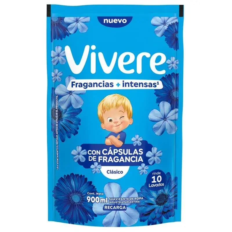 VIVERE Suavizante Para Ropa Clásico Doypack x 900ml.