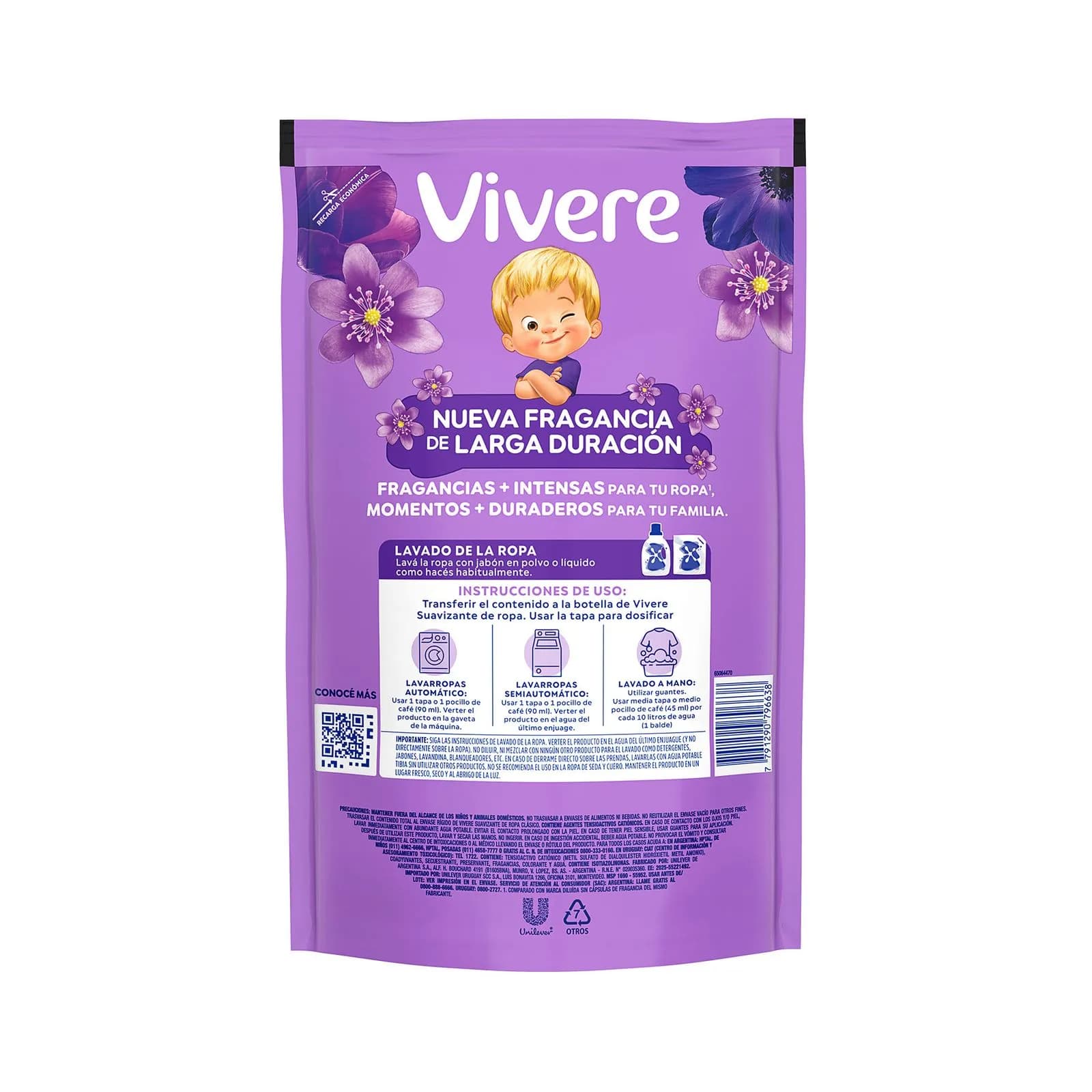 VIVERE Suavizante Fragancias + Intensas Floral doypack x 900ml.