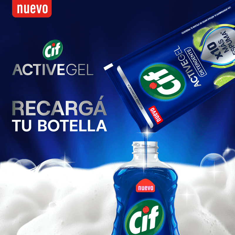 Detergente Concentrado Cif Active Gel Original x 500ml.