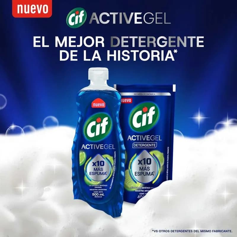 CIF Detergente para Lavavajillas Active Gel Original x 400ml.