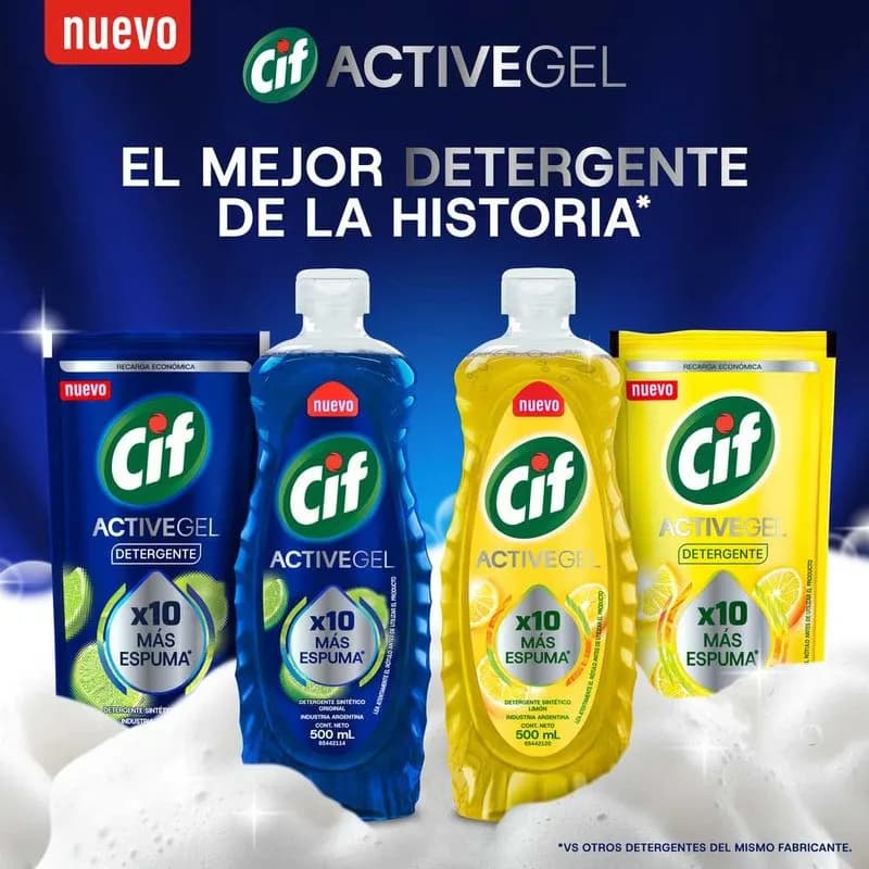 CIF Detergente para Lavavajillas Active Gel Original x 400ml.