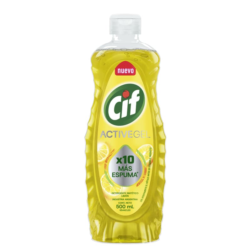 Detergente Concentrado Cif Active Gel Limón x 500ml.