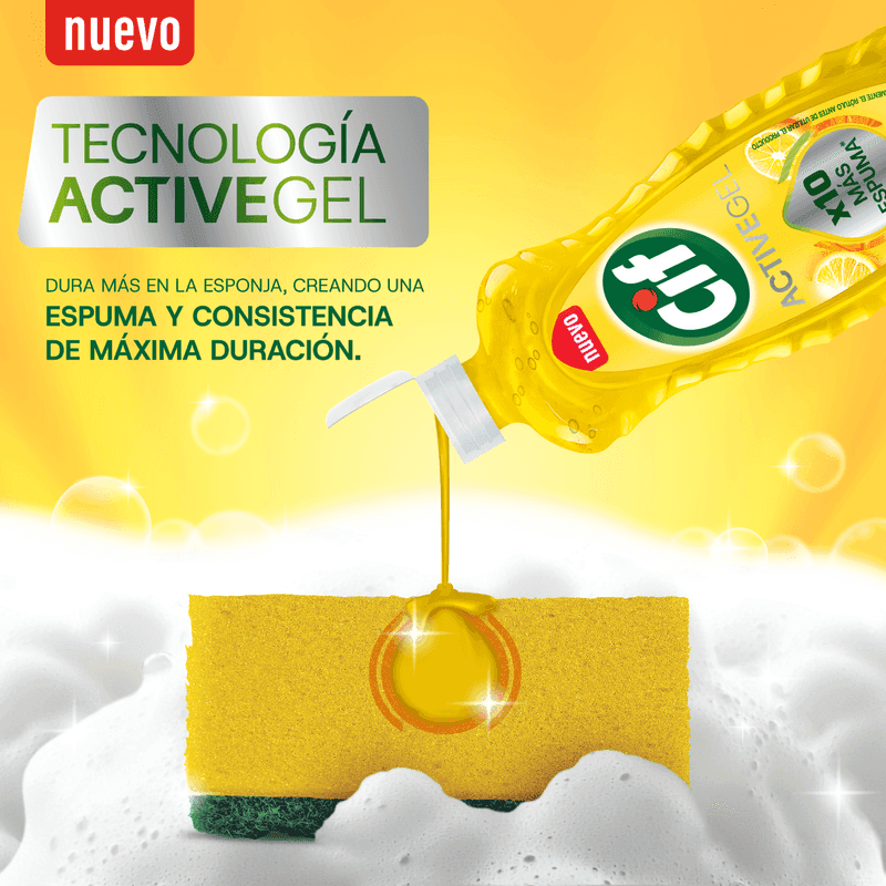 Detergente Concentrado Cif Active Gel Limón x 500ml.