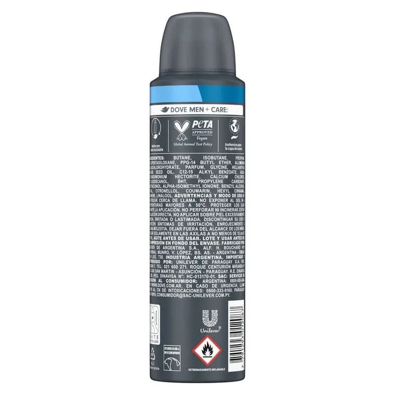 Antitranspirante En Aerosol Dove Men+Care Men Protección Total x 150ml.