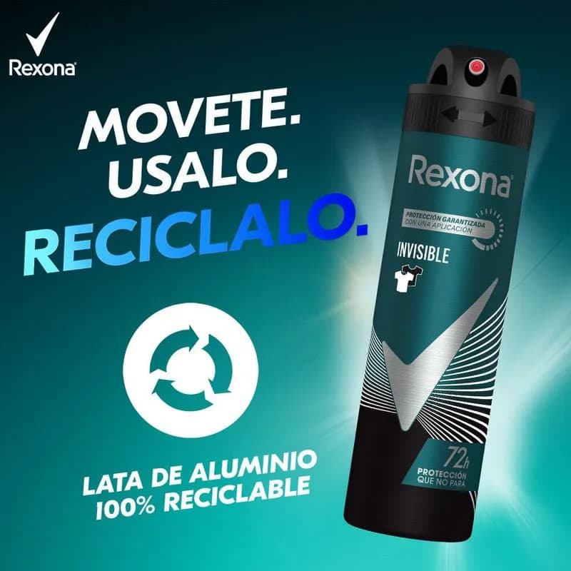 Desodorante Invisible Men Rexona x 150ml.