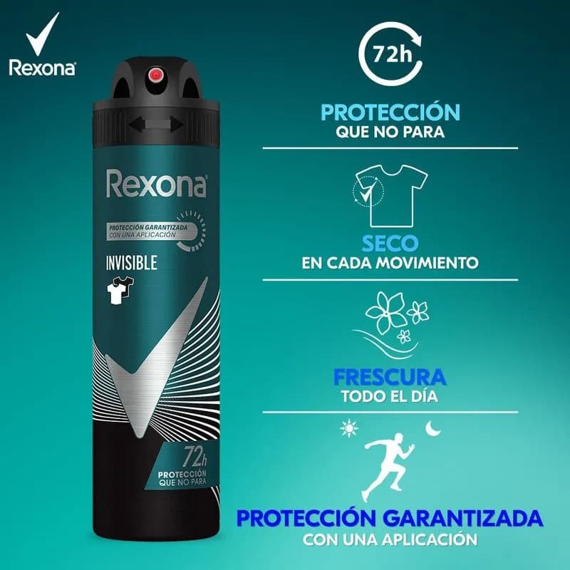 Desodorante Invisible Men Rexona x 150ml.