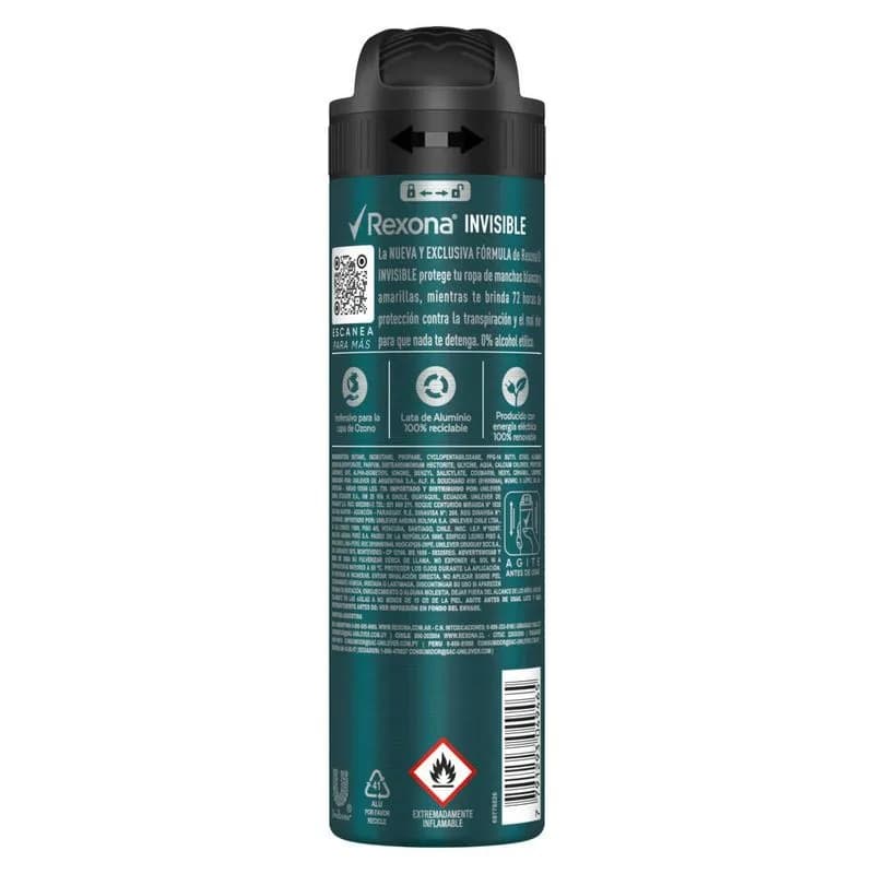 Desodorante Invisible Men Rexona x 150ml.