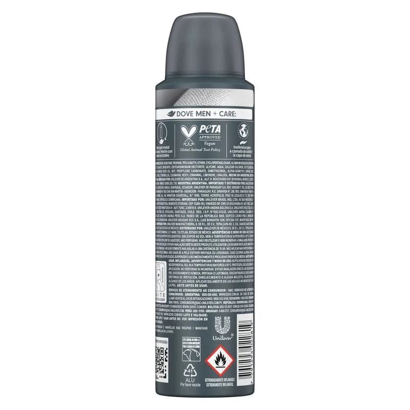 Desodorante Antitranspirante Dove Men+Care Invisible Dry en Aerosol x 150ml.