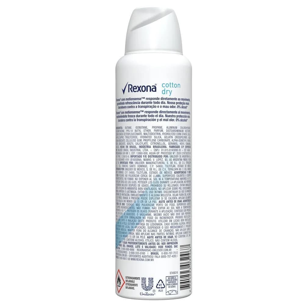 REXONA Antitranspirante Women cotton dry x 150ml.