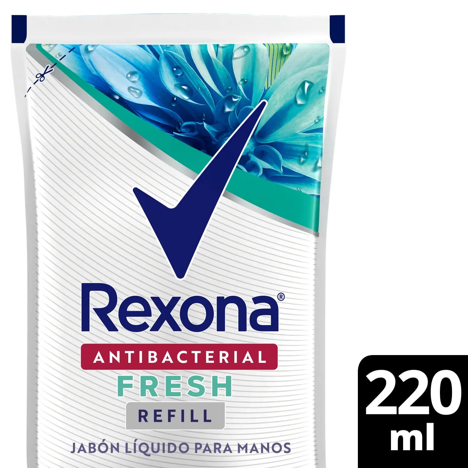Jabón Liquido Antibacterial Rexona Fresh Repuesto x220ml