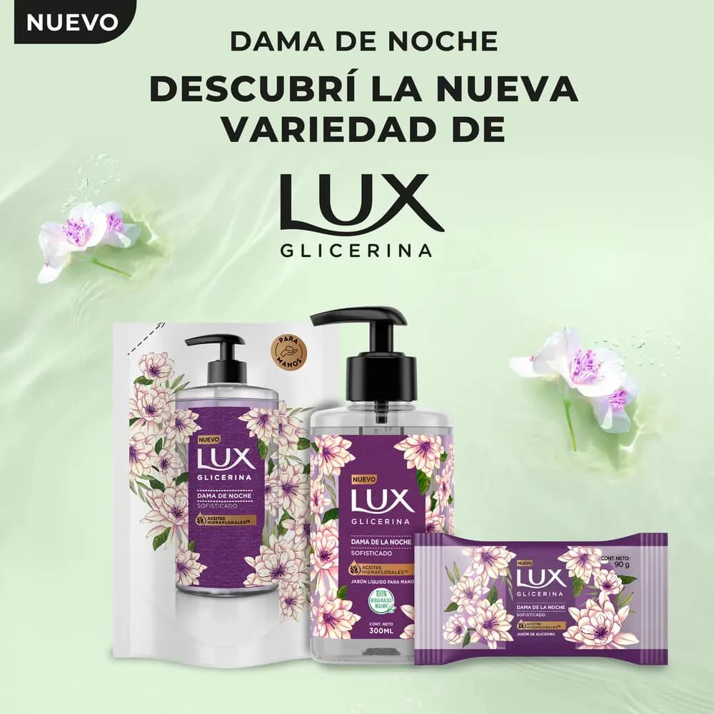 Jabón De Tocador De Glicerina Lux Dama De Noche Barra x 90grs.